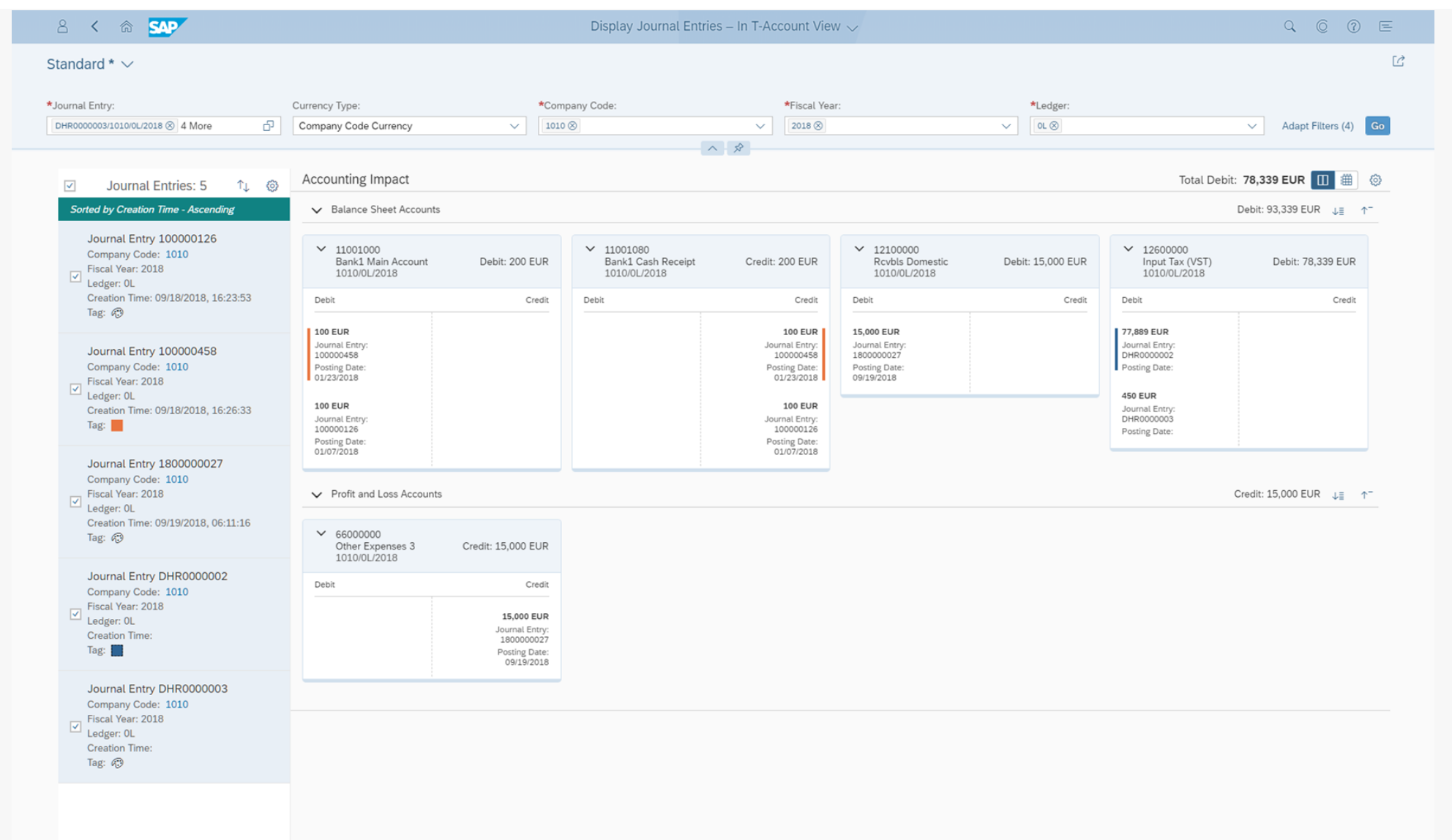 A screenshot of the Fiori UI