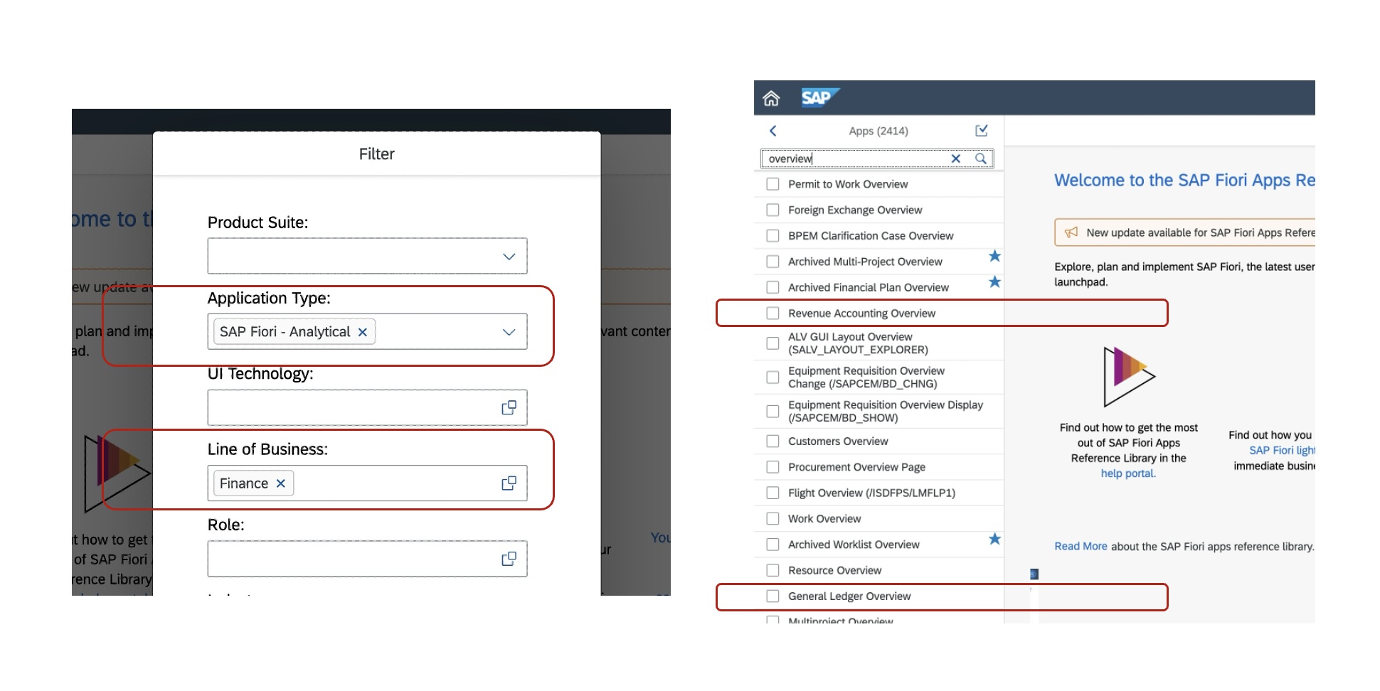 Fiori app library