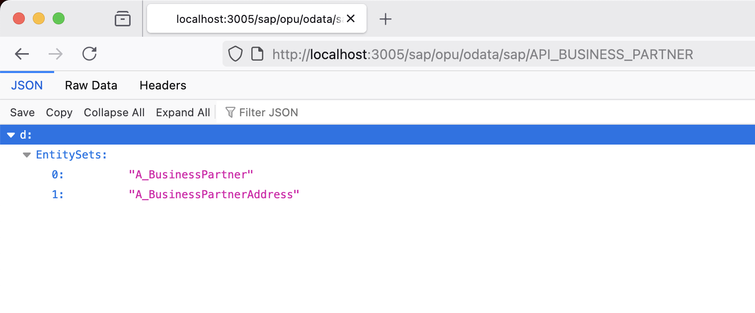 Mock server response - business partner API