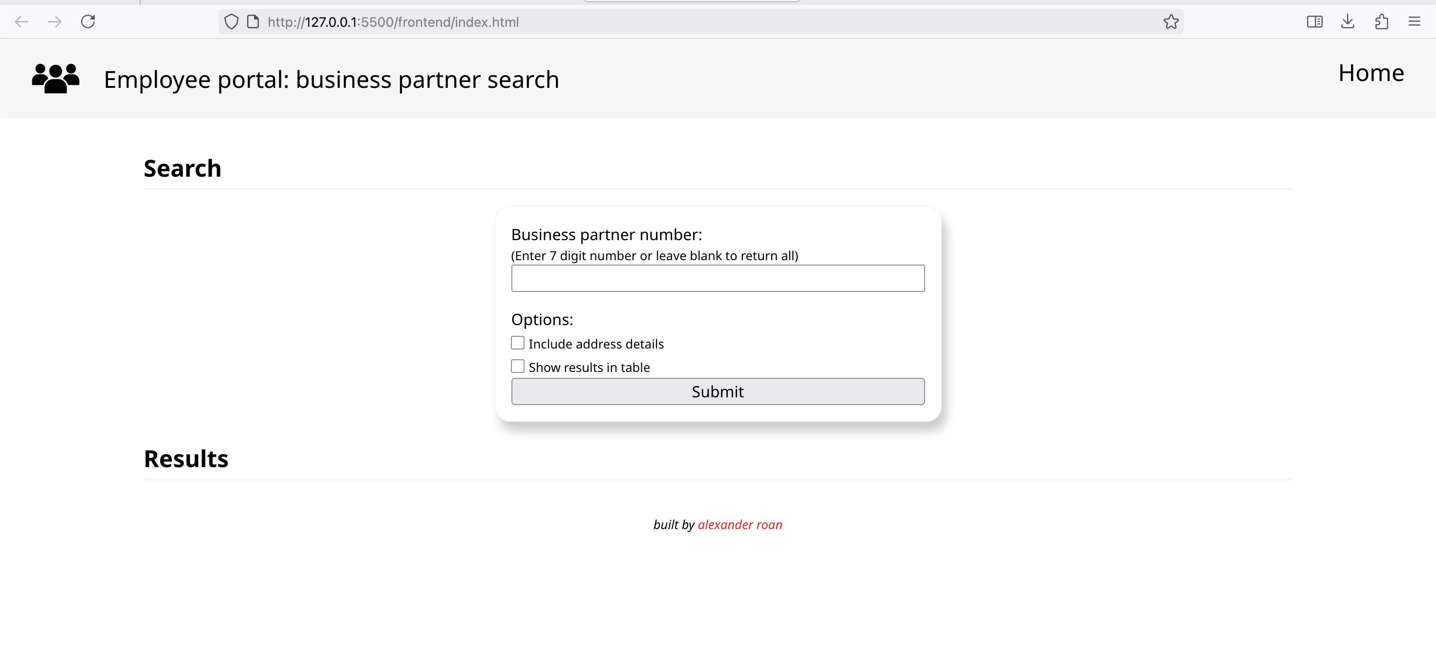 HTML page with CSS styling
