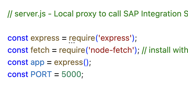 Section of server.js