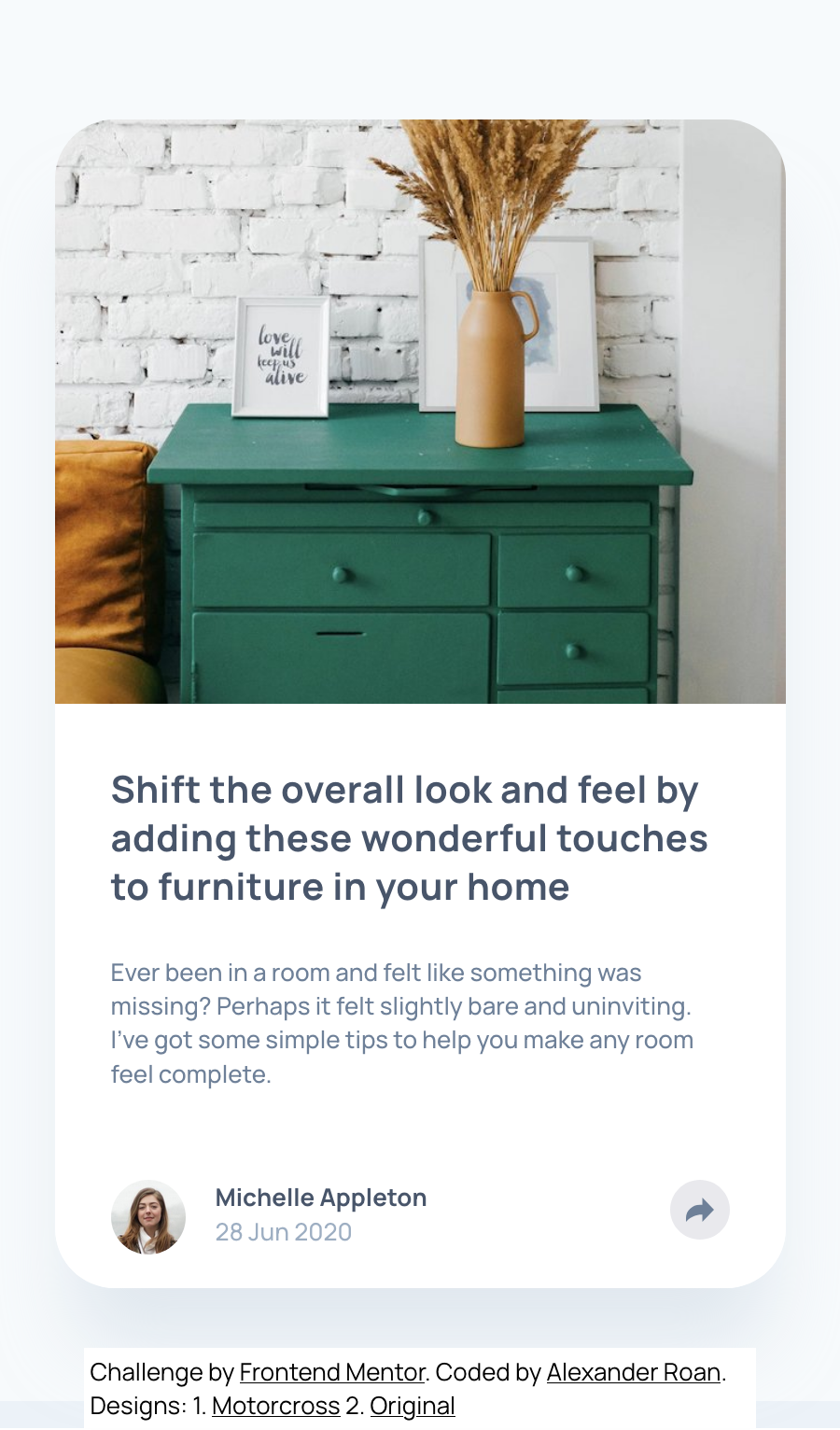 Article preview mobile design