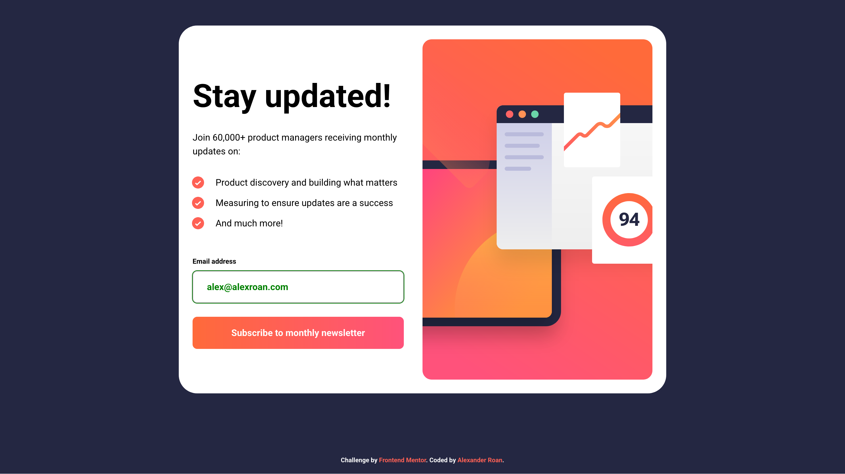 desktop - correct e-mailil