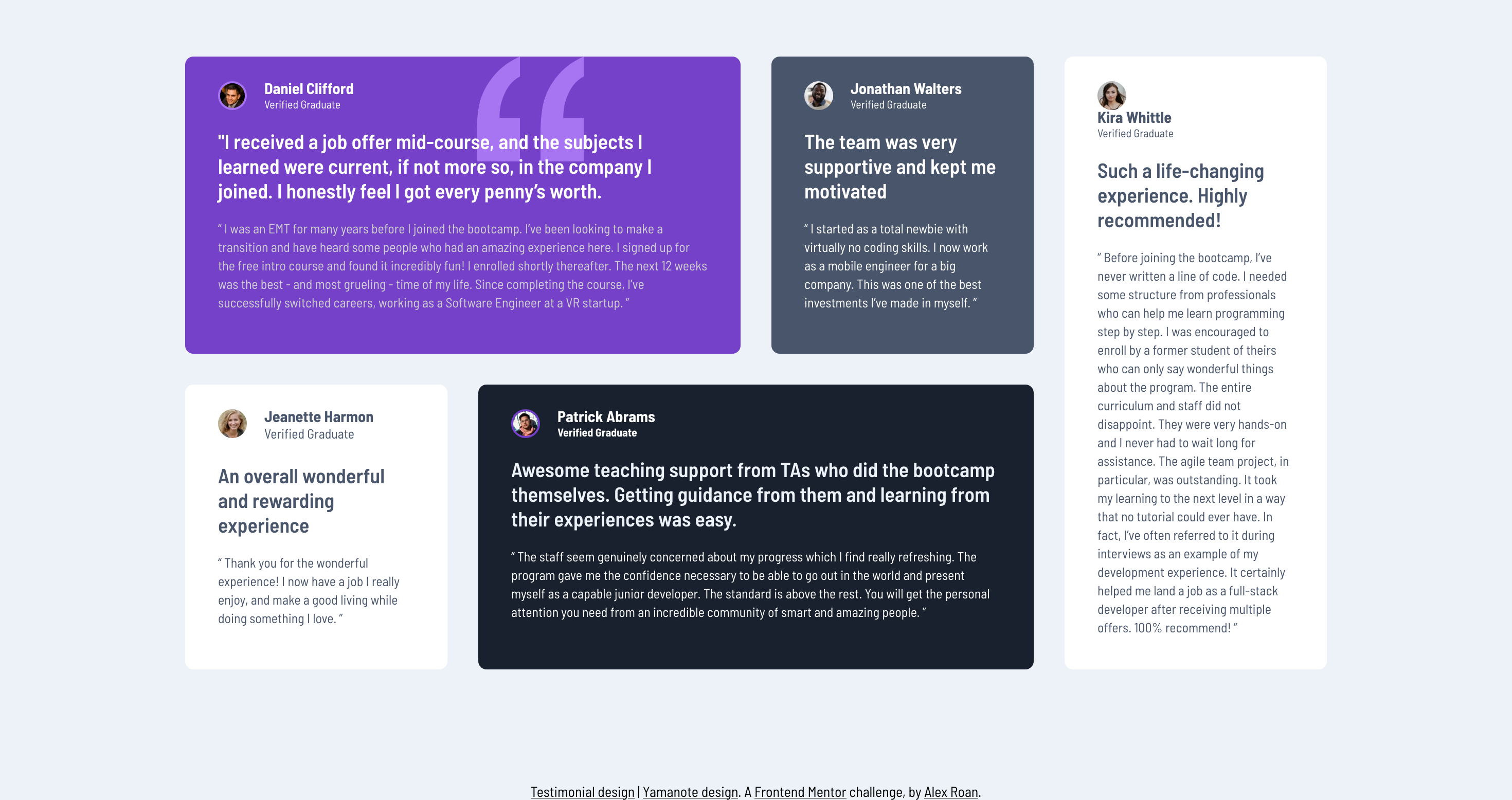 Testimonial Desktop Design