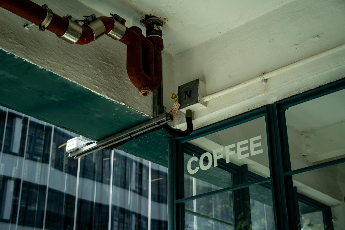 Photographs in a coffee shop in Hong Kong